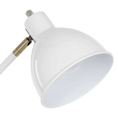 23" Mid-Century Adjustable Metal Desk Lamp With Power Outlet White - Cresswell Lighting 5 23" Mid-Century Adjustable Metal Desk Lamp With Power Outlet White - Cresswell Lighting - Image 5