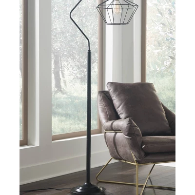 Makeika Metal Floor Lamp Black - Signature Design By Ashley 1 Makeika Metal Floor Lamp Black - Signature Design By Ashley