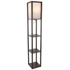 Hastings Home Floor Lamp – Etagere Style Standing Light With 3 Tiers Of Storage Shelving, Brown -Adesso Shop GUEST 6442e153 98bb 473d 97a0 dd0ad913d970