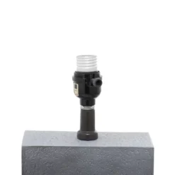 Polystone Table Lamp With Square Shade Gray - Olivia & May -Adesso Shop GUEST 64571e4a 0dda 433d 9f4b 28e4daf550c8