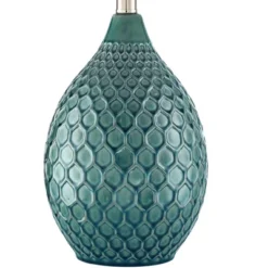 360 Lighting Modern Table Lamp With USB Charging Port 24 3/4" High Sea Foam Ceramic Oatmeal Drum Shade For Living Room Desk Bedroom -Adesso Shop GUEST 65a82152 1a9a 4a2e 91f6 b84d7352b90d