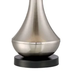 360 Lighting Simon Modern Table Lamps 25 1/2" High Set Of 2 Brushed Nickel With USB Charging Port Ivory Linen Shade For Bedroom Living Room House Desk -Adesso Shop GUEST 65c81d35 b72c 4310 8b86 04909f088c5e