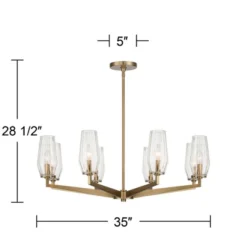 Possini Euro Design Byzantium Warm Gold Chandelier 35" Wide Modern Clear Glass Shade 8-Light Fixture For Dining Room Foyer Kitchen Island Entryway -Adesso Shop GUEST 65cabdc8 f91a 4857 be23 e928d8428fc5