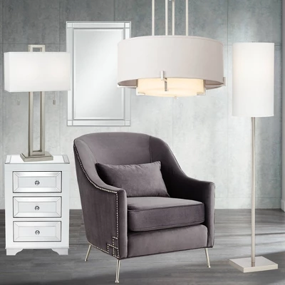 Possini Euro Design Concentric Brushed Nickel Pendant Chandelier 25" Wide Modern White Fabric Drum 4-Light For Dining Room House Foyer Kitchen Island 7 Possini Euro Design Concentric Brushed Nickel Pendant Chandelier 25" Wide Modern White Fabric Drum 4-Light For Dining Room House Foyer Kitchen Island - Image 7