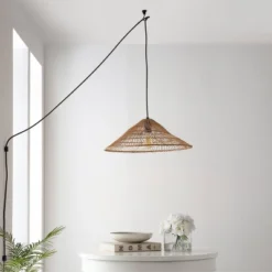20.25" 1-Light Nova Farmhouse Coastal Rattan LED Pendant Brown - JONATHAN Y -Adesso Shop GUEST 67a17638 2902 4e4f 9aa4 25bb0112b3a1
