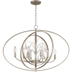 Possini Euro Design Tiller Champagne Satin Silver Pendant Chandelier 31 1/2" Wide Modern Open Orb Frame 8-Light Fixture For Dining Room Kitchen Island -Adesso Shop GUEST 67fcdd79 afcf 4046 92f9 be394747e84b