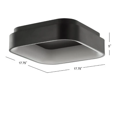 17.75" Metal Rafael Flush Mount (Includes Energy Efficient Light Bulb) Black - JONATHAN Y 3 17.75" Metal Rafael Flush Mount (Includes Energy Efficient Light Bulb) Black - JONATHAN Y - Image 3