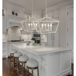 23" 4-Light LED Adjustable Iron Gatsby Rustic Glam Pendant - JONATHAN Y