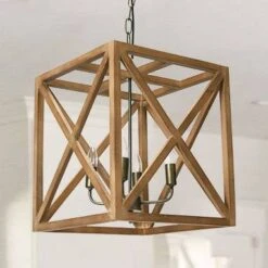 Metal/Wood Chandelier Natural Brown - Storied Home -Adesso Shop GUEST 6a0ca127 6da2 49ba 92f1 eb251fd9a23f