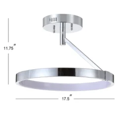 17.5" Metal Owen Dimmable Semi Flush Mount (Includes Energy Efficient Light Bulb) Chrome - JONATHAN Y -Adesso Shop GUEST 6a642ed8 d5ab 46c6 a351 2724931ea9ef