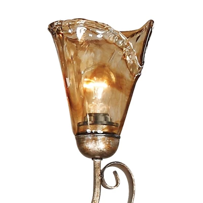 Franklin Iron Works Amber Scroll Golden Bronze Large Chandelier 35 1/2" Wide Rustic Art Glass 9-Light Fixture For Dining Room House Kitchen Island 2 Franklin Iron Works Amber Scroll Golden Bronze Large Chandelier 35 1/2" Wide Rustic Art Glass 9-Light Fixture For Dining Room House Kitchen Island - Image 2