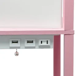 Floor Lamp Etagere Organizer Storage Shelf With 2 USB Charging Ports And Linen Shade - Simple Designs -Adesso Shop GUEST 6b2f022c b119 43be b31c 5c0f7aabcafc