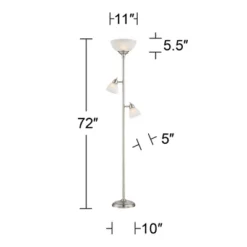 360 Lighting Ellery Modern Torchiere Floor Lamp With Side Lights 72" Tall Brushed Nickel Frosted White Glass Shade For Living Room Reading Bedroom 12 360 Lighting Ellery Modern Torchiere Floor Lamp With Side Lights 72" Tall Brushed Nickel Frosted White Glass Shade For Living Room Reading Bedroom -Adesso Shop GUEST 6b8cb13f 3c91 4d63 91b2 962b241191fe