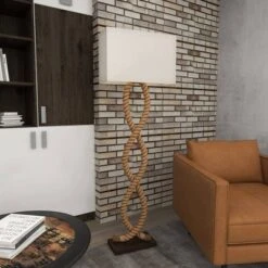 Rustic Jute Floor Lamp Brown - Olivia & May -Adesso Shop GUEST 6decb226 f0b9 4ad8 98c8 277770ddd03e