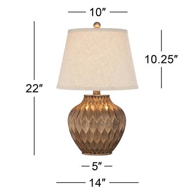 360 Lighting Accent Urn Table Lamp With USB Charging Port 22" High Warm Bronze Drum Shade For Living Room Desk Bedroom House 7 360 Lighting Accent Urn Table Lamp With USB Charging Port 22" High Warm Bronze Drum Shade For Living Room Desk Bedroom House - Image 7