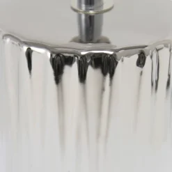 11.61" Tall Ruffled Capsule Bedside Table Desk Lamp With White Drum Fabric Shade Silver - Simple Designs 14 11.61" Tall Ruffled Capsule Bedside Table Desk Lamp With White Drum Fabric Shade Silver - Simple Designs -Adesso Shop GUEST 7003f4e2 b843 40a0 be85 cffa97354ce5