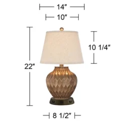 360 Lighting Accent Table Lamp With USB And AC Power Outlet Workstation Charging Base 22" High Warm Bronze Drum Shade Living Room Desk 12 360 Lighting Accent Table Lamp With USB And AC Power Outlet Workstation Charging Base 22" High Warm Bronze Drum Shade Living Room Desk -Adesso Shop GUEST 712f942a f32c 449b a263 981ffcb1cc43