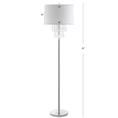 61" Crystal/Metal Abigail Floor Lamp (Includes LED Light Bulb) Silver - JONATHAN Y 3 61" Crystal/Metal Abigail Floor Lamp (Includes LED Light Bulb) Silver - JONATHAN Y - Image 3