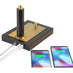 Possini Euro Design Possini Euro Hayven Desk Lamp With Dual USB Ports In Warm Gold With Black -Adesso Shop GUEST 725eda49 37ef 4e2e 923b 13d892426628