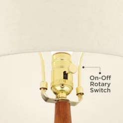 360 Lighting Amelia 28 3/4" Tall Mid Century Modern End Table Lamp Matte Black Ceramic Wood Single Living Room Bedroom Bedside Oatmeal Shade -Adesso Shop GUEST 725f784c 0534 4cbf 83a2 bd3f3aa6098e