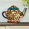 Teapot Lamp-Tiffany Style Stained Glass Light (Includes LED Light Bulb)