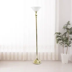 1 Light Torchiere Floor Lamp With Marbleized Glass Shade Gold - Elegant Designs -Adesso Shop GUEST 72a49922 3470 4d81 bfa8 f36afca725fe