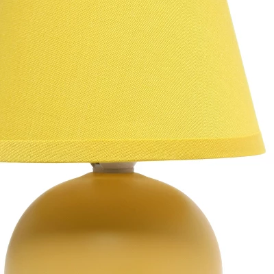 8.66" Petite Ceramic Orb Base Bedside Table Desk Lamp With Matching Tapered Drum Fabric Shade Yellow - Creekwood Home 8 8.66" Petite Ceramic Orb Base Bedside Table Desk Lamp With Matching Tapered Drum Fabric Shade Yellow - Creekwood Home - Image 8