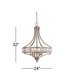 Vienna Full Spectrum Soft Silver Chandelier 24" Wide Crystal Glass 4-Light Fixture For Dining Room House Kitchen Bedroom -Adesso Shop GUEST 7393f249 f54a 47ee b388 b1dc8d26a605