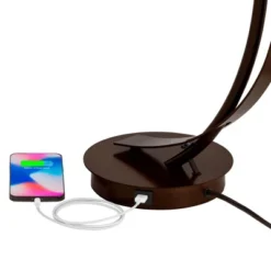 Possini Euro Design Modern Desk Lamps Set Of 2 With USB Port 22 1/2" High Bronze LED Clear Seeded Glass Shade For Bedroom Office -Adesso Shop GUEST 74ad4f69 c5e8 4a47 a163 49658a84b613