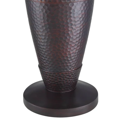 Regency Hill Fallon Rustic Industrial Floor Lamp With Tray Table 66" Tall Bronze Hammered USB And Outlet Oatmeal Shade For Living Room Bedroom Office 5 Regency Hill Fallon Rustic Industrial Floor Lamp With Tray Table 66" Tall Bronze Hammered USB And Outlet Oatmeal Shade For Living Room Bedroom Office - Image 5