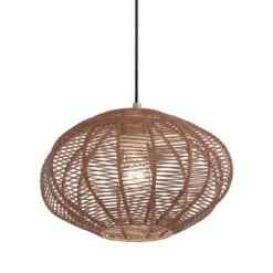 13.5" 1-Light Linnea Pendant Rattan Brown - River Of Goods -Adesso Shop GUEST 7522e388 36bb 4747 8c66 97d9ba8677e6