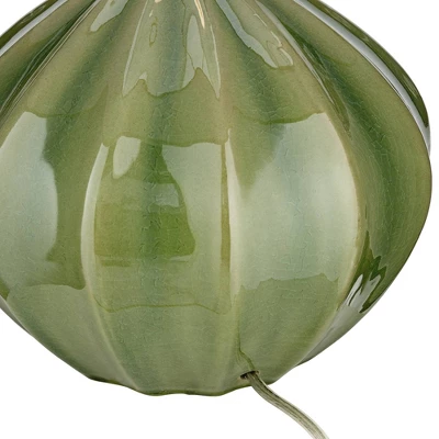 360 Lighting Modern Table Lamp With USB Charging Port 20.5" High Green Ribbed Ceramic Oatmeal Fabric Drum Shade For Bedroom Desk (Color May Vary) 6 360 Lighting Modern Table Lamp With USB Charging Port 20.5" High Green Ribbed Ceramic Oatmeal Fabric Drum Shade For Bedroom Desk (Color May Vary) - Image 6