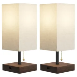 Small Table Lamp Set With Wood Base – Set Of 2 Modern Rectangle Lights With LED Bulb IncludeDecor Living Room, Bedroom, Or Home Office By Lavish Home 10 Small Table Lamp Set With Wood Base – Set Of 2 Modern Rectangle Lights With LED Bulb IncludeDecor Living Room, Bedroom, Or Home Office By Lavish Home -Adesso Shop GUEST 75523082 d5ad 47e8 85e0 24d20cbdfd21