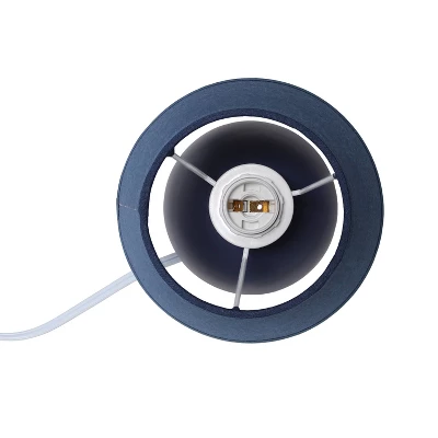 8.66" Petite Ceramic Orb Base Bedside Table Desk Lamp With Matching Tapered Drum Fabric Shade Blue - Creekwood Home 4 8.66" Petite Ceramic Orb Base Bedside Table Desk Lamp With Matching Tapered Drum Fabric Shade Blue - Creekwood Home - Image 4