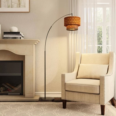 66" X 71" 3-way Gala Arc Lamp Black - Adesso 2 66" X 71" 3-way Gala Arc Lamp Black - Adesso - Image 2