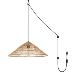 20.25" 1-Light Nova Farmhouse Coastal Rattan LED Pendant Brown - JONATHAN Y -Adesso Shop GUEST 77738ad4 28aa 47f5 9f94 f83d6fce31b1