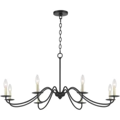 Franklin Iron Works Black Chandelier 42" Wide Farmhouse Rustic Bent Arms 8-Light Fixture For Dining Room Living House Foyer Kitchen Island Entryway 13 Franklin Iron Works Black Chandelier 42" Wide Farmhouse Rustic Bent Arms 8-Light Fixture For Dining Room Living House Foyer Kitchen Island Entryway -Adesso Shop GUEST 777653f3 f815 43f7 bd7d 059374522501