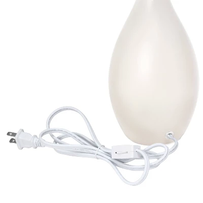 18.11" Traditional Standard Ceramic Dewdrop Table Desk Lamp With Matching Fabric Shade Off-White - Creekwood Home 1 18.11" Traditional Standard Ceramic Dewdrop Table Desk Lamp With Matching Fabric Shade Off-White - Creekwood Home