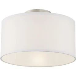 360 Lighting Adams Modern Ceiling Light Semi Flush Mount Fixtures 14" Wide Set Of 2 Brushed Nickel White Fabric Drum For Bedroom Kitchen Living Room 8 360 Lighting Adams Modern Ceiling Light Semi Flush Mount Fixtures 14" Wide Set Of 2 Brushed Nickel White Fabric Drum For Bedroom Kitchen Living Room -Adesso Shop GUEST 78005bf2 6da1 4f78 8f5f 5faea685cdee