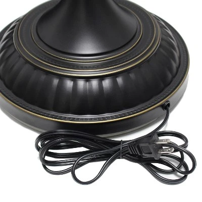 1-Light Torchiere Floor Lamp With Marbleized Glass Shade Restoration Bronze - Lalia Home 6 1-Light Torchiere Floor Lamp With Marbleized Glass Shade Restoration Bronze - Lalia Home - Image 6