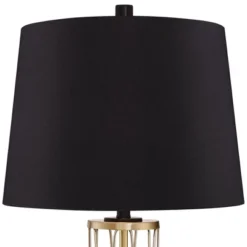 360 Lighting Nathan Modern Table Lamps 25 1/2" High Set Of 2 Gold Metal With USB Charging Ports Black Drum Shade For Bedroom Living Room Home Desk -Adesso Shop GUEST 793c17c8 f942 420d b160 fd6cfb47baba