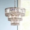 Vienna Full Spectrum Magnificence Satin Nickel Chandelier 14 1/4" Wide Modern Faceted Crystal Glass 7-Light LED Fixture For Dining Room House Kitchen
