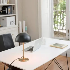 15" Luna Desk Lamp With Brass Accents Matte Black - Globe Electric -Adesso Shop GUEST 7a542c84 1549 44d2 a458 69b1ed486bfd