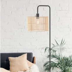 58" Barden Matte Black Floor Lamp With Bamboo Shade - Globe Electric 12 58" Barden Matte Black Floor Lamp With Bamboo Shade - Globe Electric -Adesso Shop GUEST 7a876730 dc20 46a1 b418 c671e50178c2