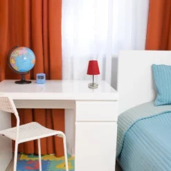 10.5" Petite Metal Stick Bedside Table Desk Lamp In Sand Nickel With Fabric Shade Red - Creekwood Home 8 10.5" Petite Metal Stick Bedside Table Desk Lamp In Sand Nickel With Fabric Shade Red - Creekwood Home -Adesso Shop GUEST 7abb9a48 4234 4826 8467 6159e9f8c5c4