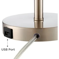 360 Lighting Heyburn Modern Accent Table Lamps 20" High Set Of 2 Brushed Nickel With USB And AC Power Outlet In Base White Cylinder Shade For Desk 13 360 Lighting Heyburn Modern Accent Table Lamps 20" High Set Of 2 Brushed Nickel With USB And AC Power Outlet In Base White Cylinder Shade For Desk -Adesso Shop GUEST 7afcd9c2 38ba 45db 9d8f 97492bd56cb6