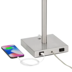 360 Lighting Andre Modern Table Lamps 26 3/4" High Set Of 2 Metal With USB And AC Power Outlet In Base Table Top Dimmers White Drum Shade For Desk -Adesso Shop GUEST 7b1d6fe1 49d6 4005 8319 277d1ca1818b 1