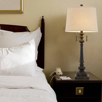 31.5" Resin Traditional Table Lamp Rustic Iron - Cal Lighting 4 31.5" Resin Traditional Table Lamp Rustic Iron - Cal Lighting - Image 4