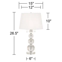 Vienna Full Spectrum Modern Table Lamp 26 1/2" High With USB Dimmer Stacked Crystal Spheres White Drum Shade For Bedroom Living Room Desk Bedside 15 Vienna Full Spectrum Modern Table Lamp 26 1/2" High With USB Dimmer Stacked Crystal Spheres White Drum Shade For Bedroom Living Room Desk Bedside -Adesso Shop GUEST 7b6264c7 8c26 4645 8f38 93687dfecd73