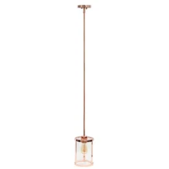 1-Light 9.25" Modern Farmhouse Adjustable Hanging Cylindrical Clear Glass Pendant Fixture With Metal Accent - Lalia Home -Adesso Shop GUEST 7b7ab915 c7b6 439b a80d fa6140293052